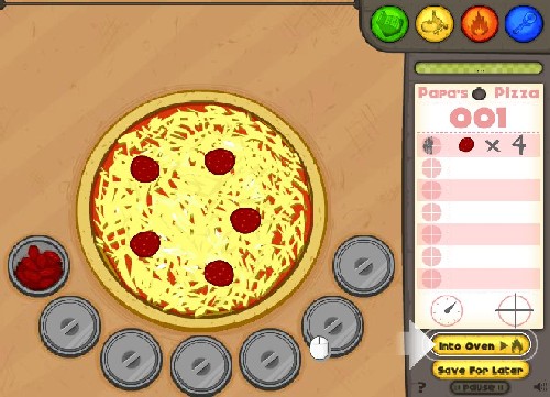 Online hra Papas pizzeria
